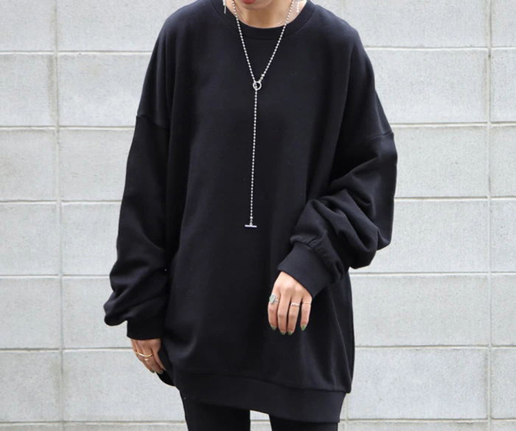 Casual Solid Color Round-Neck Long Sweatshirt