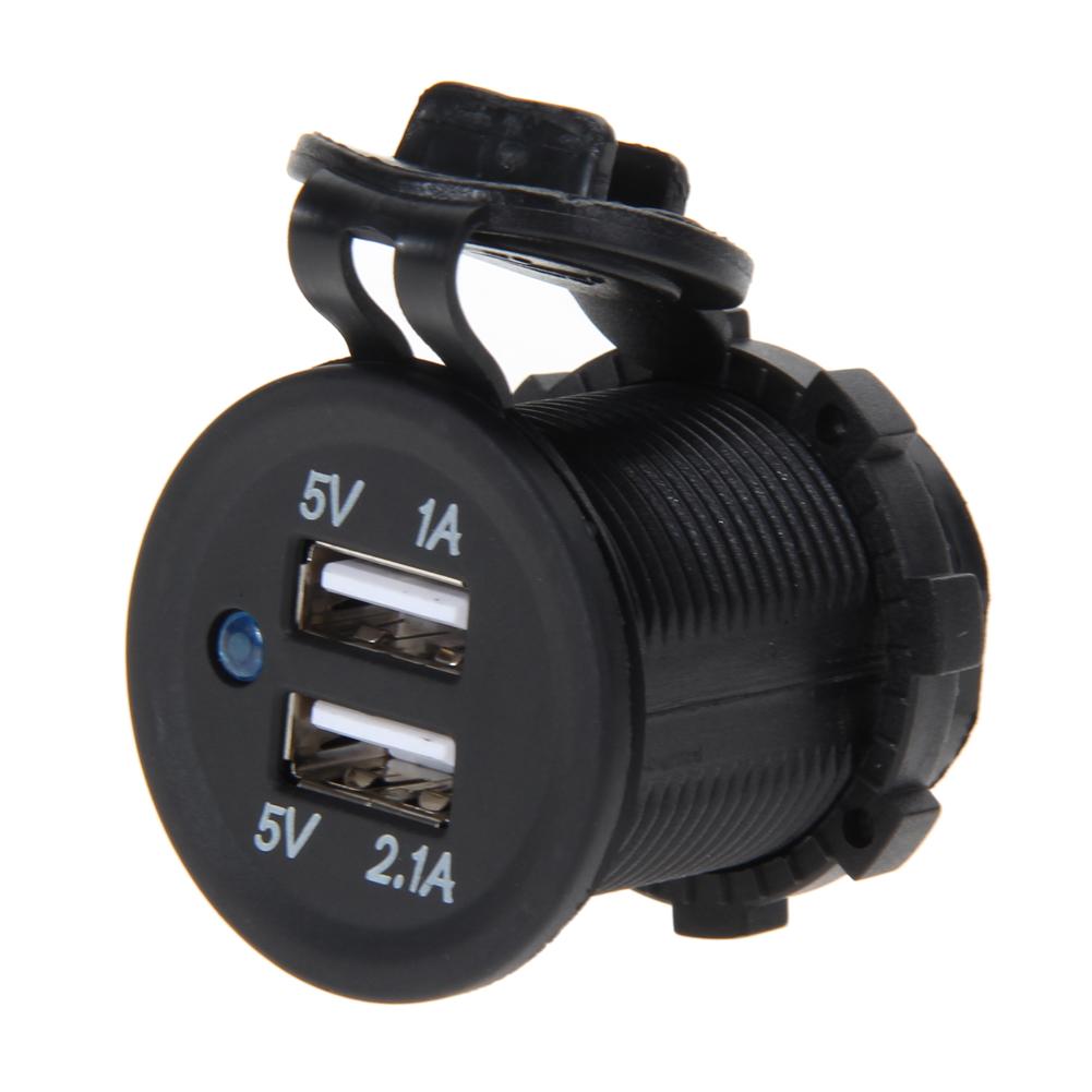 

12V2.1 + 1A Dual USB Cigarette Lighter Socket Splitter Charger Power Adapter + Power Cord, 501 Original