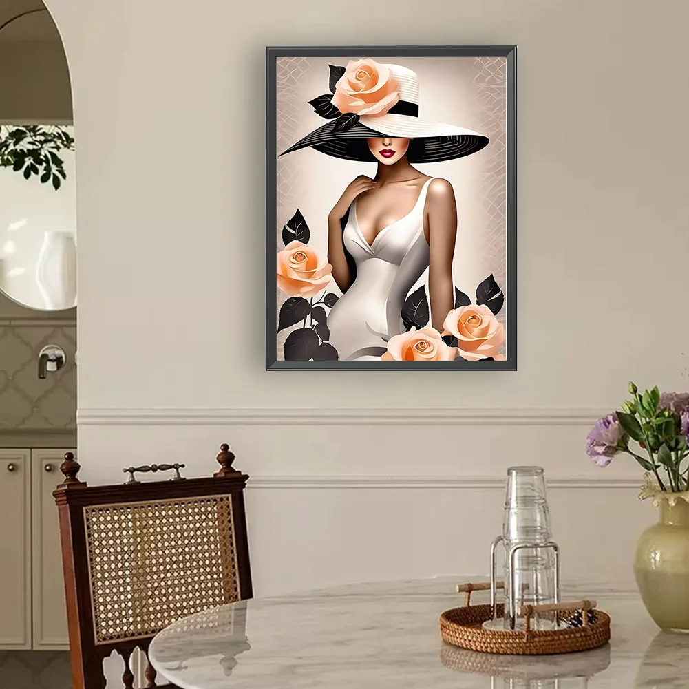 Diamond Painting - Full Round Drill - Elegant Lady(Canvas|30*40cm)