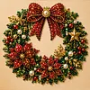 Framed Christmas Wreath - Pearls Painting Kit DIY Diamond Painting Pearl Dot Crafts 20x20CM