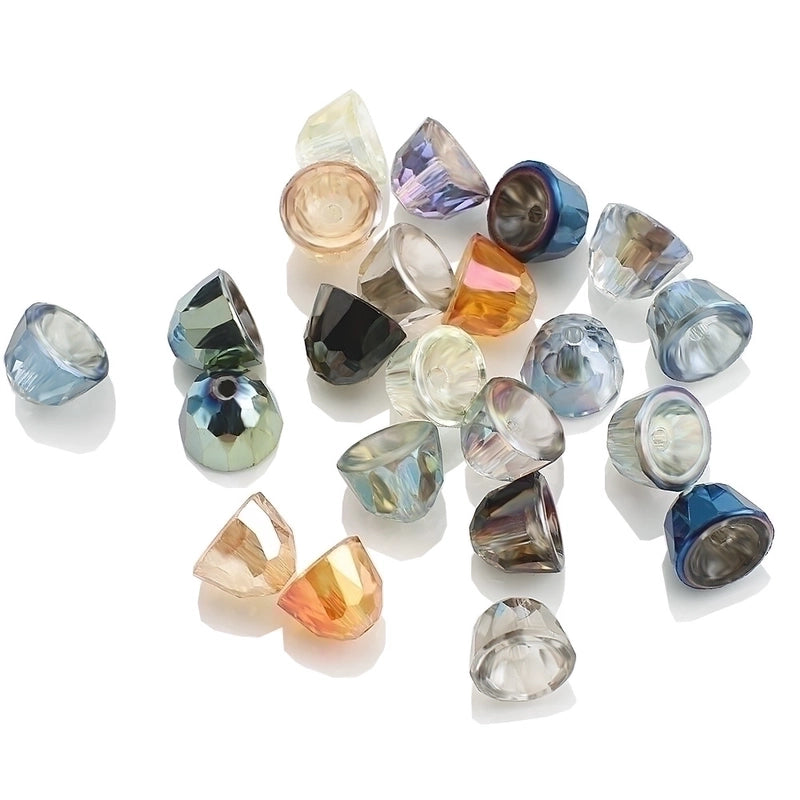 50 PCS/Package 7 * 8mm Hole 1~1.9mm Crystal Glass Solid Color Beads