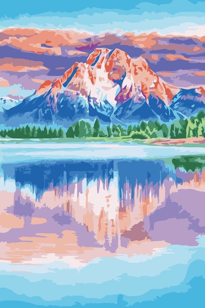 

Mirror Mountain – Paint By Numbers - 40*50CM, 501 Original