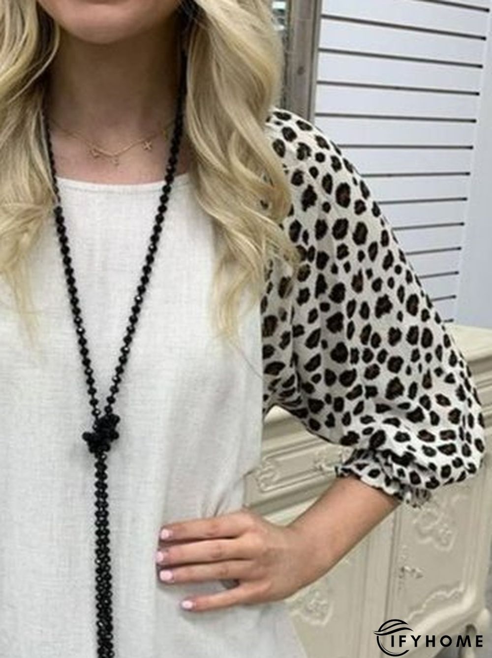 Crew Neck Shift 3/4 Sleeve Vintage T-shirt | IFYHOME