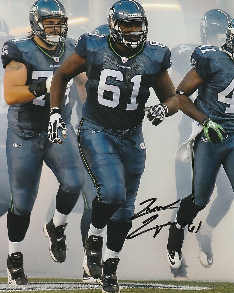 LEMUEL JEANPIERRE SIGNED SEATTLE SEAHAWKS FOOTBALL 8x10 Photo Poster painting #2 NFL AUTOGRAPH