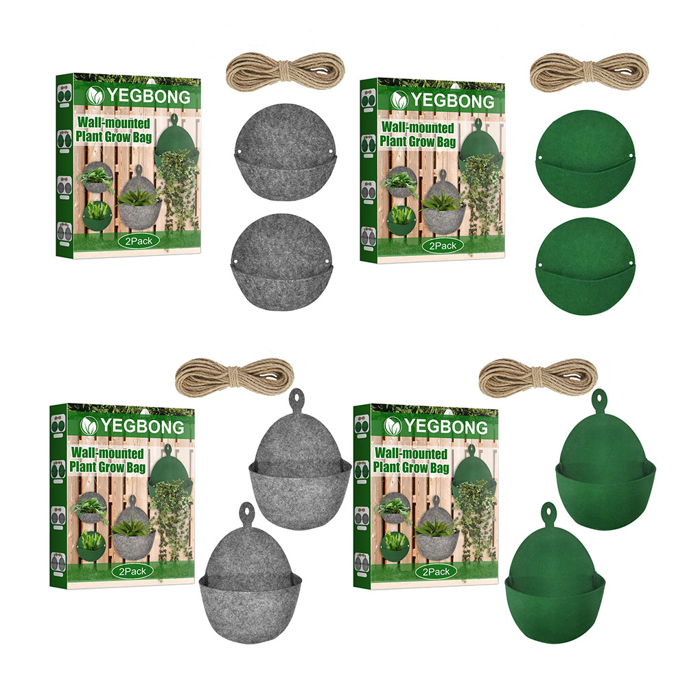 

2pcs Wall Hanging Planting Bag Garden Supplies Plant Grow Planter Container, Green, 501 Original