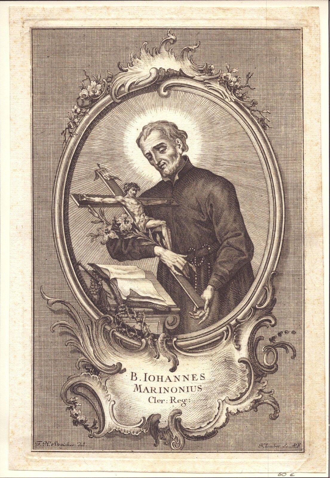 Sankt Johannes Holy Icon Devotional Picture Copperplate Klauber Augsburg (