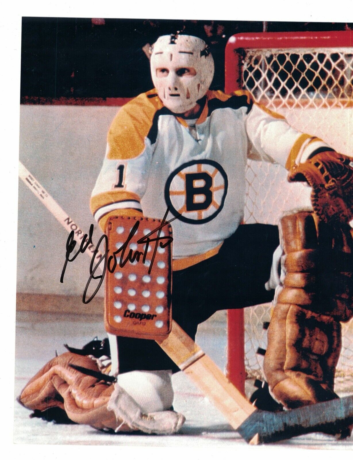 Ed Johnston Boston Bruins Signed 8 x 10