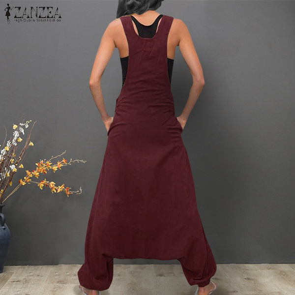 Women Sleeveless Baggy Long Vest Jumpsuits Playsuits Romper Pants Plus Size