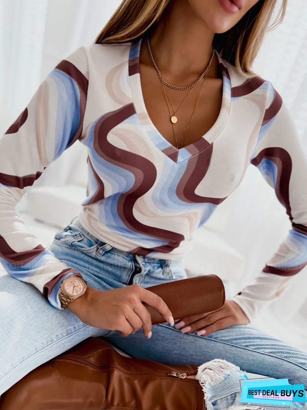 Random Print Casual Jersey Regular Fit T-Shirt