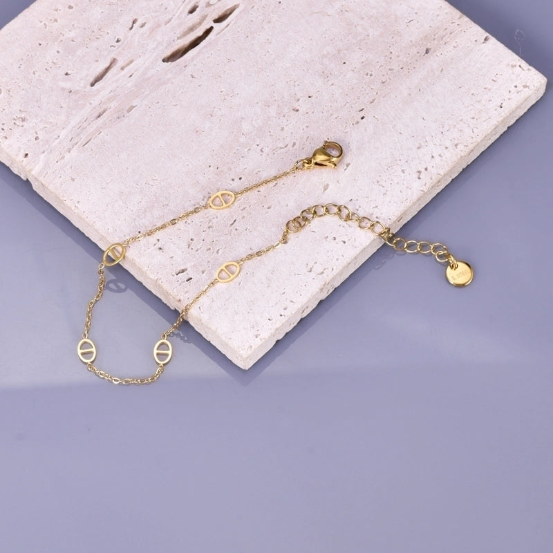 Minimalist Streetwear Solid Color 304 Stainless Steel 18K Gold Plated Bracelets In Bulk