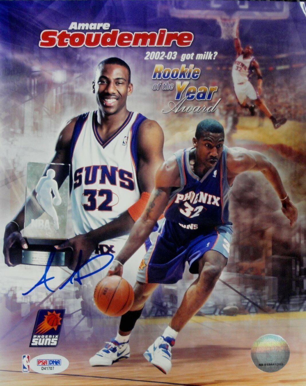 Amare Stoudemire Hand Signed Autographed 8x10 Photo Poster painting Collage Dribble PSA