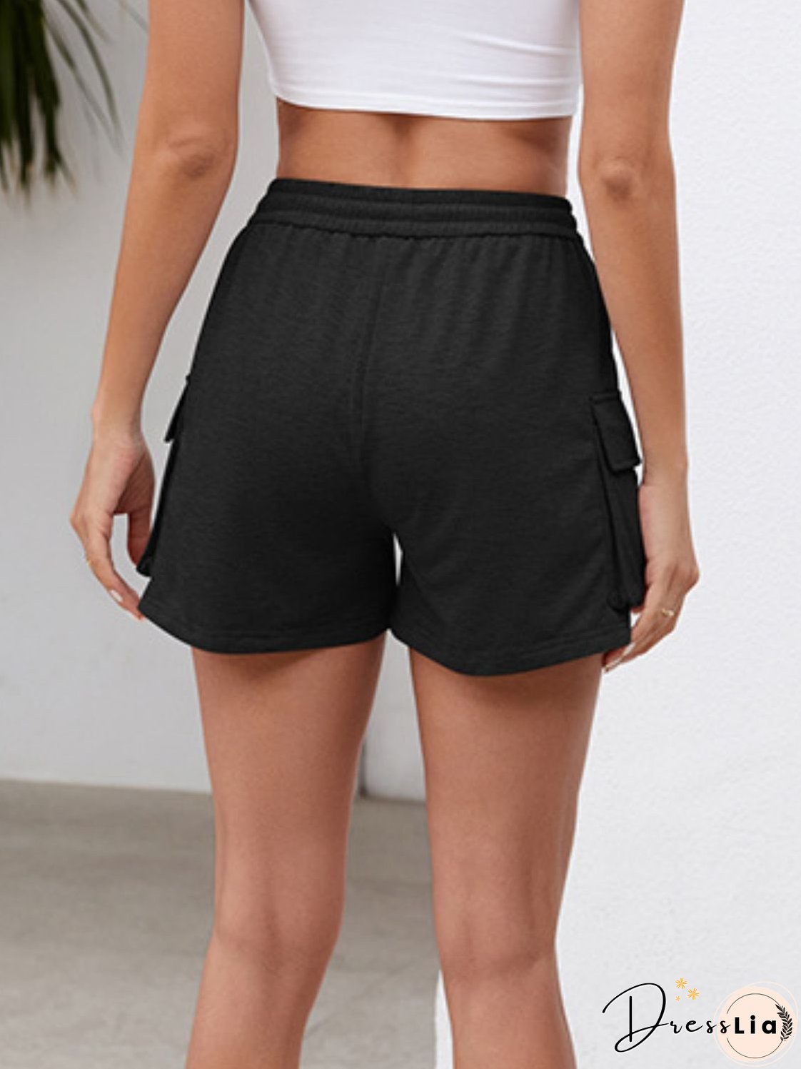 Drawstring Elastic Waist Shorts with Pockets