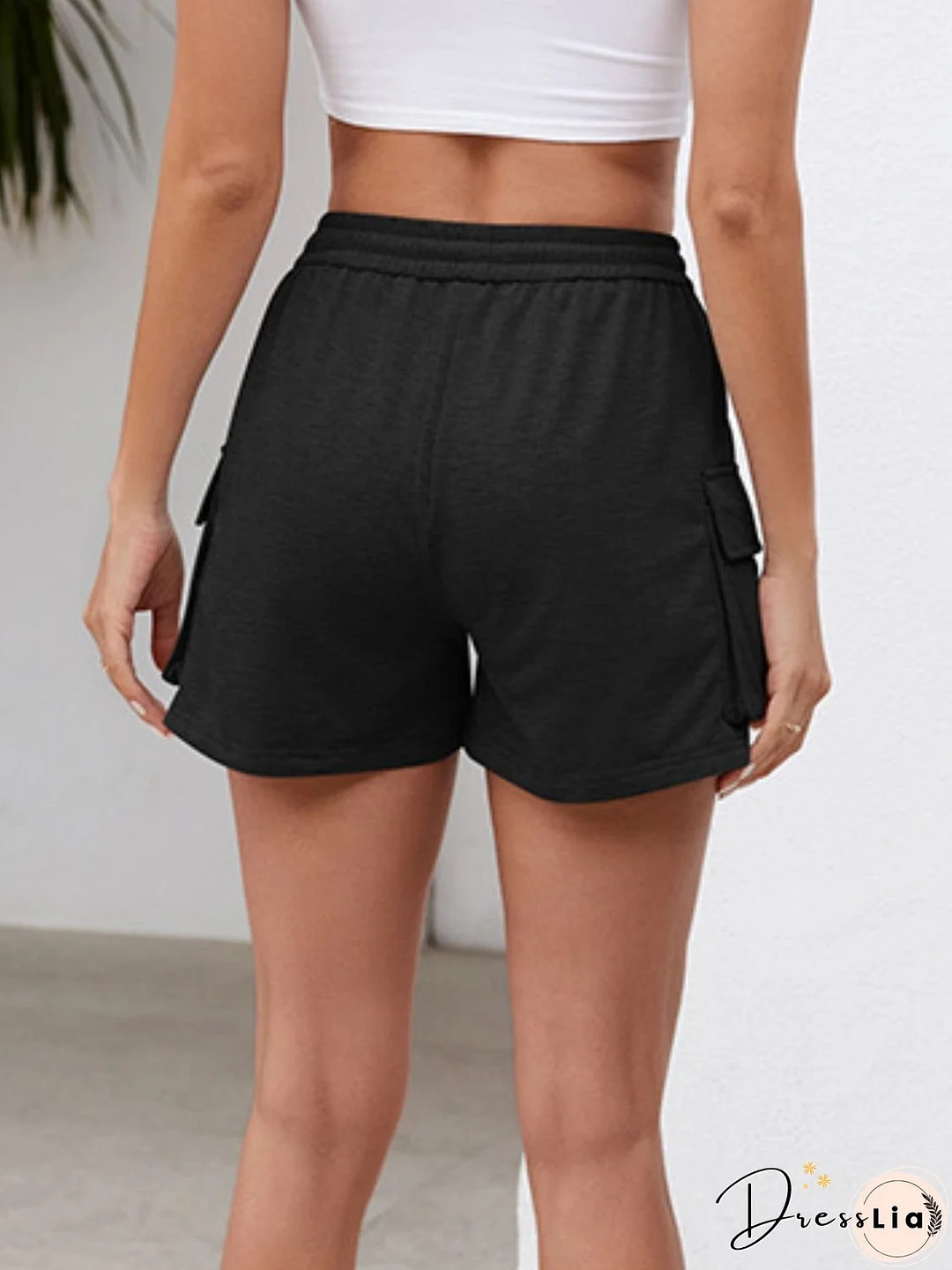 Drawstring Elastic Waist Shorts with Pockets