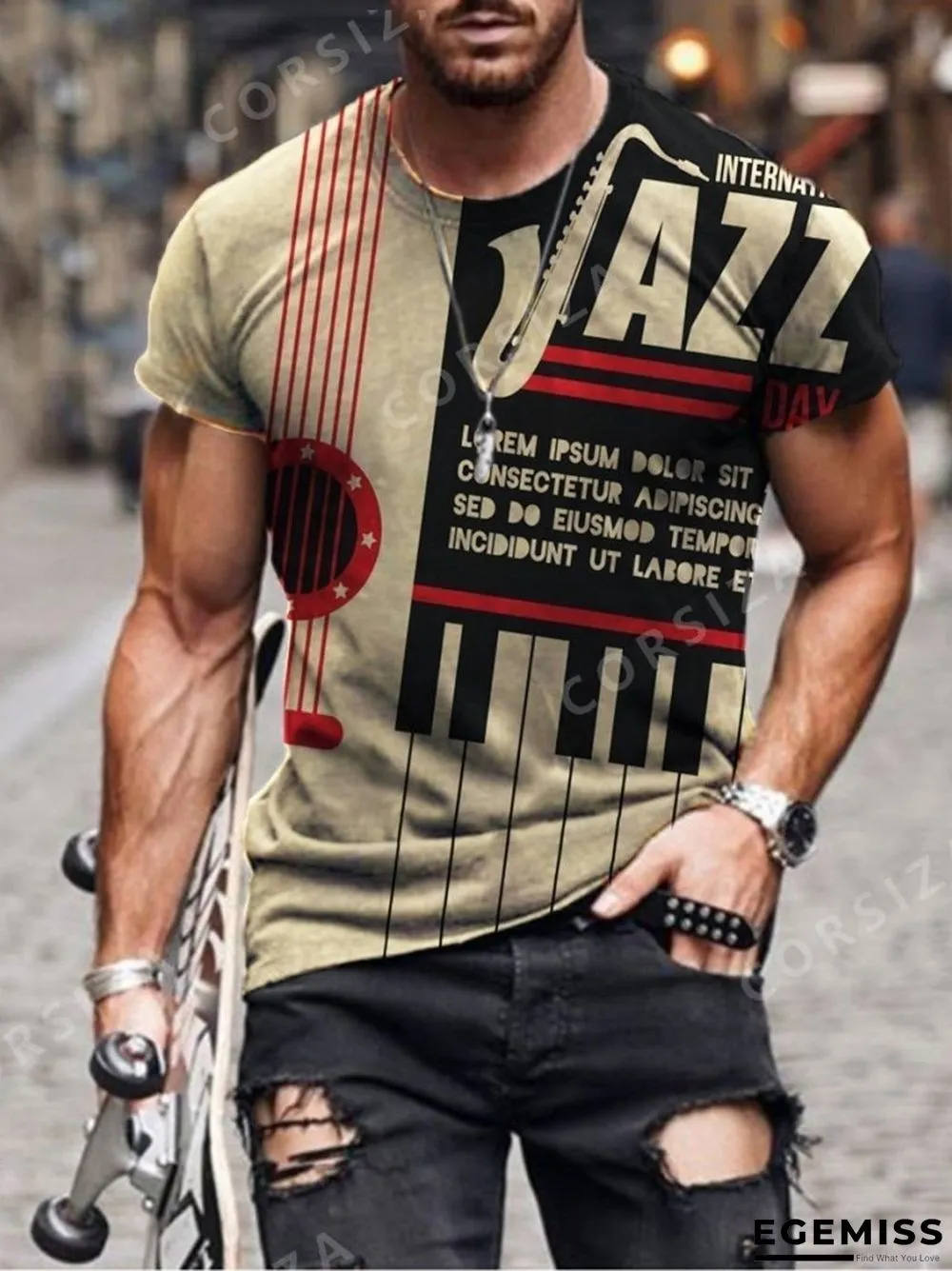 3D Printed T-shirt Short Sleeve New Trend Casual Men's Wear | EGEMISS
