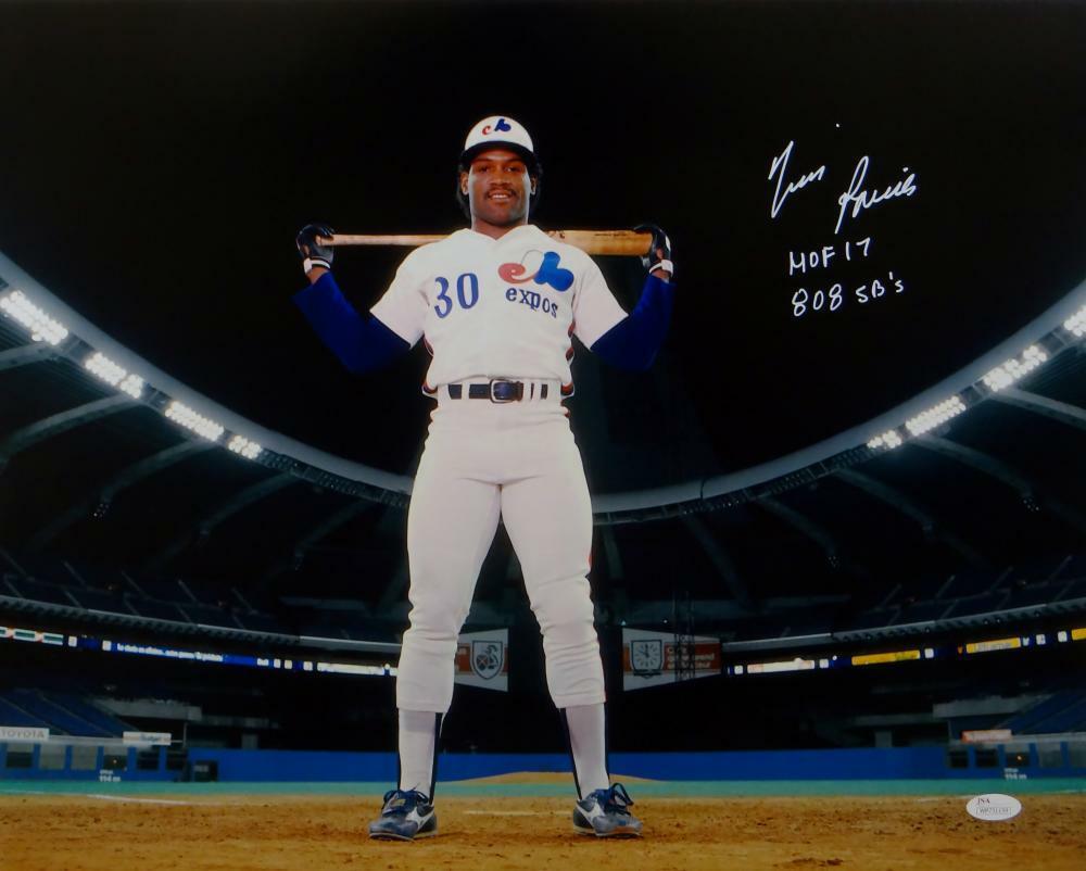 Tim Raines Autographed Expos 16x20 On Field w/ Inscriptions Photo Poster painting- JSA W Auth