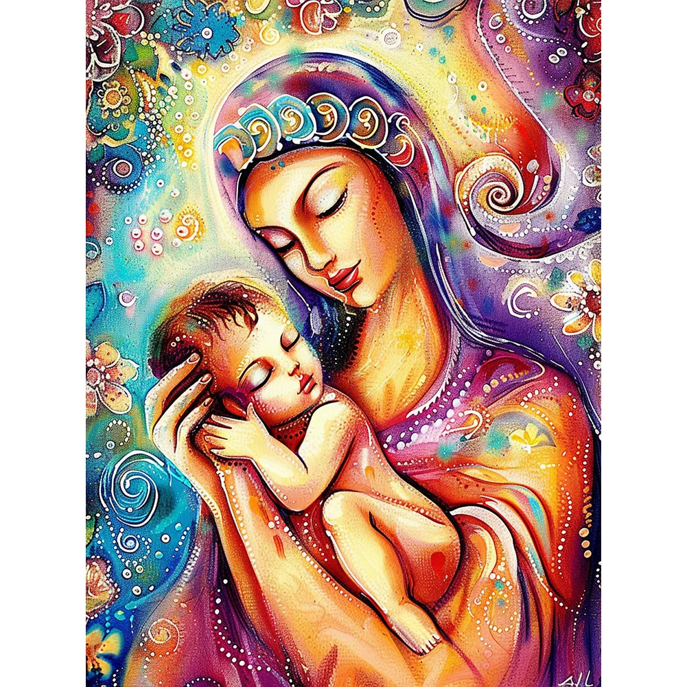 Full Round Diamond Painting - Mother And Baby(Canvas|30*40cm)