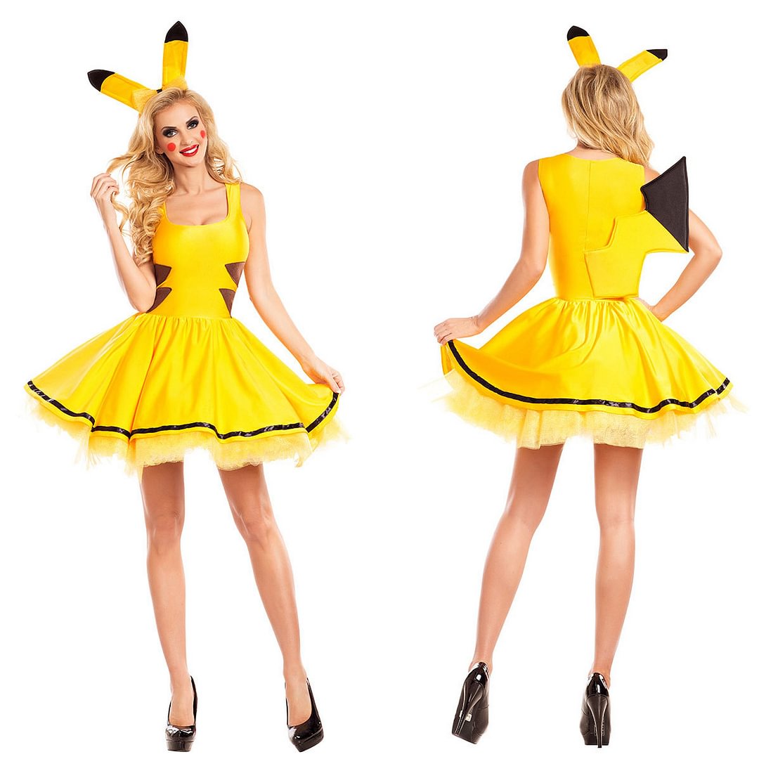 Pikachu animal costume Halloween party cosplay dress-Pajamasbuy