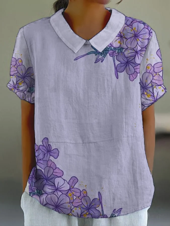 Women's Floral Design Casual Tops