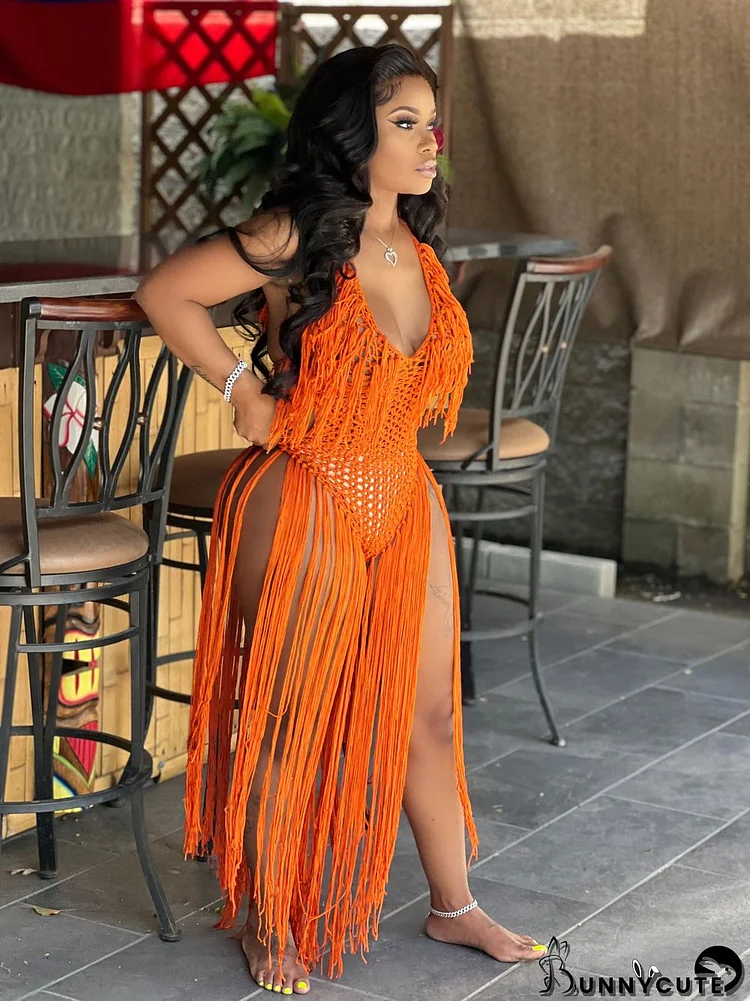 Sexy Ladies Beach Skirt Handmade Crochet Jumpsuit Fringe Skirt