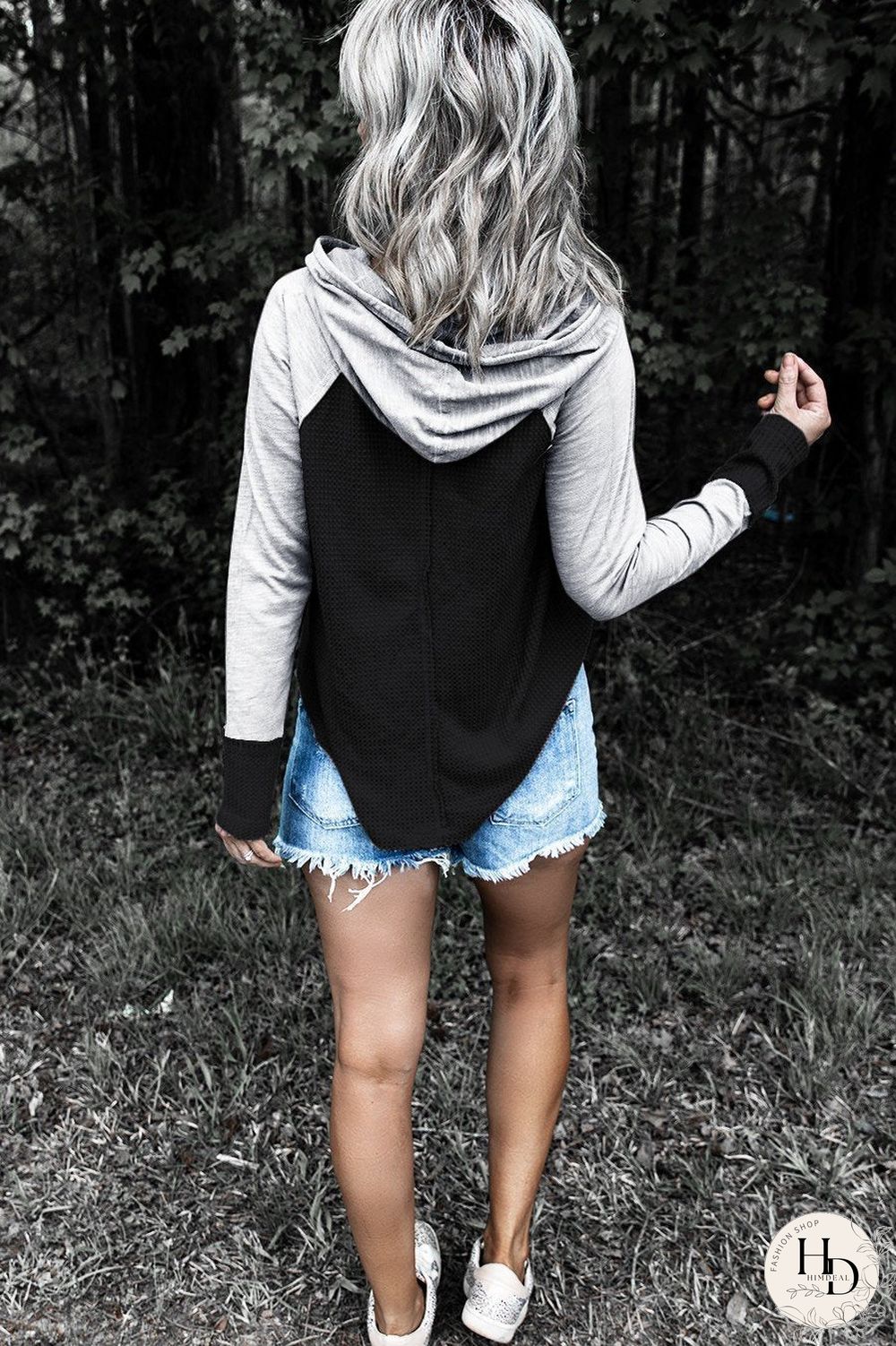 Casual  Plain Joint Long Sleeve Top