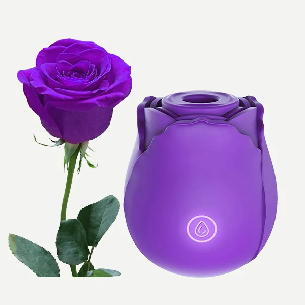 Purple Rose Vibrator Silicone Clitoris With 10 Intense Suction