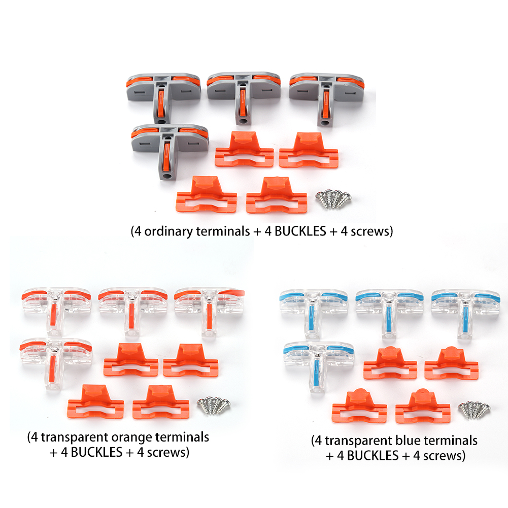 

Universal Push-in Terminal Block 4 Sets T Type Fast Wire Splitter Connector, 501 Original