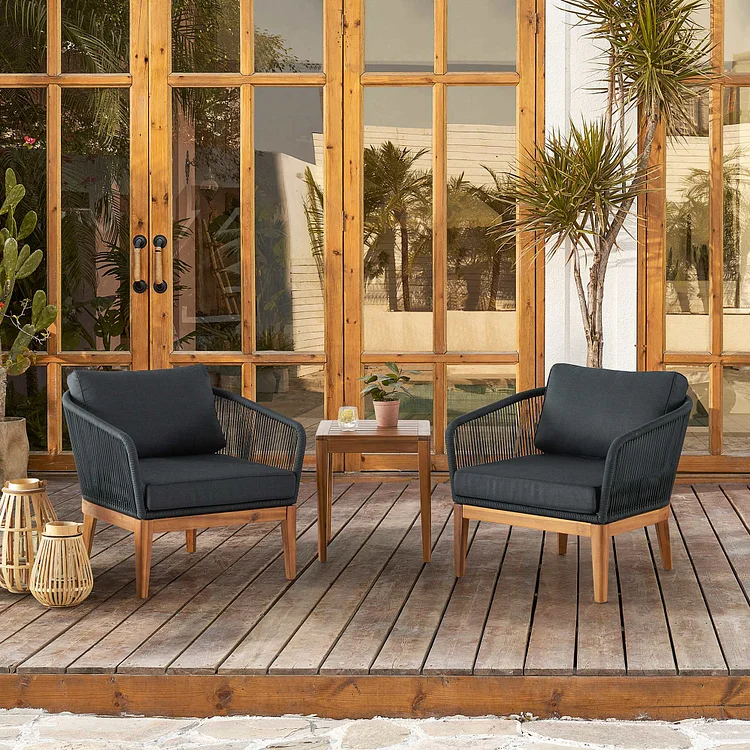 Maui Outdoor 2 Lounge Chairs & Side Table Set