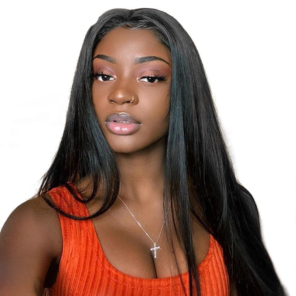 Straight Lace Front Human Hair Wigs-elleschic
