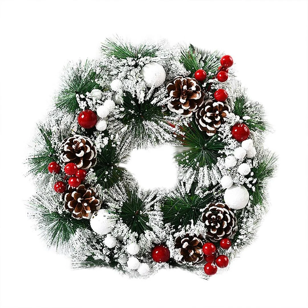 Snowing Pine Cone Winter Wreath