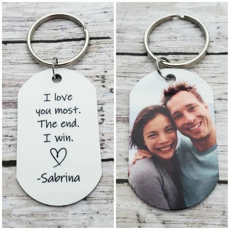 Personalized Photo Keychain with Custom Quote - Best Gift for Your Loved Ones