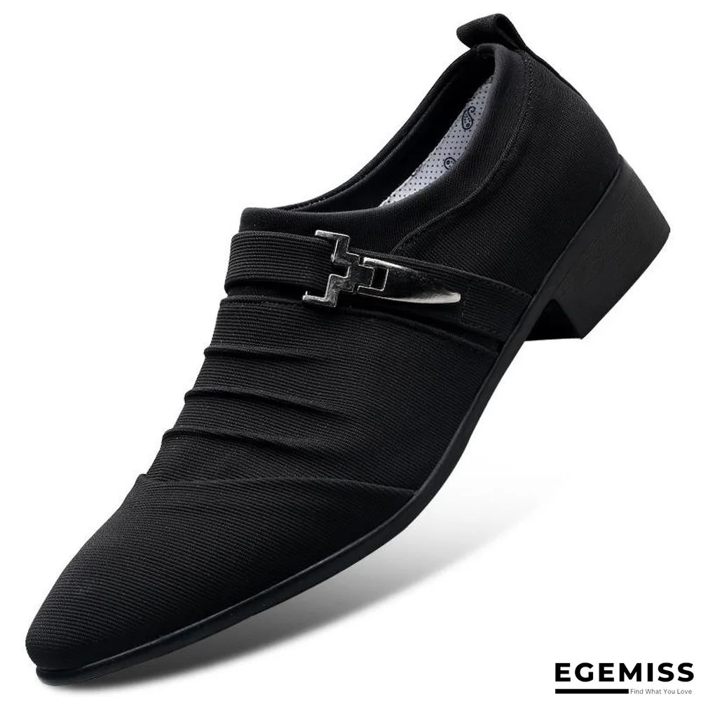 Men Fashion Pointed Toe Canvas Slip On Formal Oxfords Shoes | EGEMISS