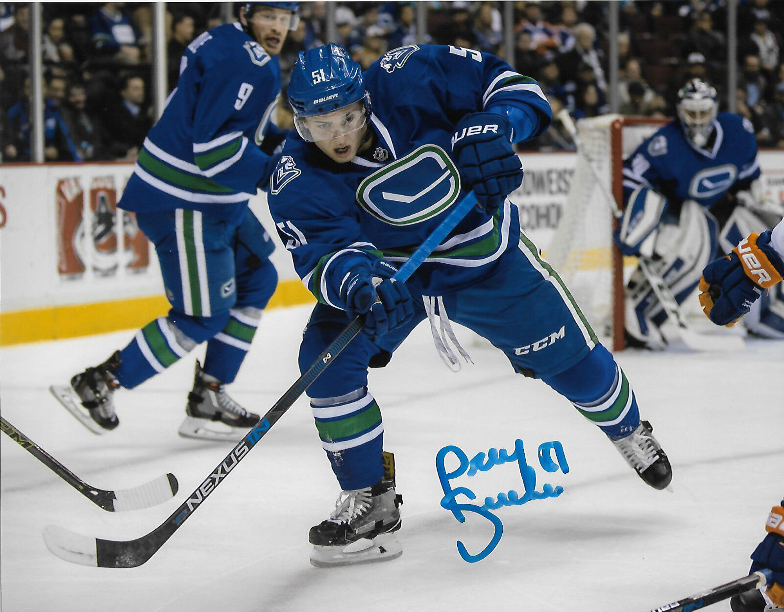 Vancouver Canucks Troy Stecher Signed Autographed 8x10 NHL Photo Poster painting COA E