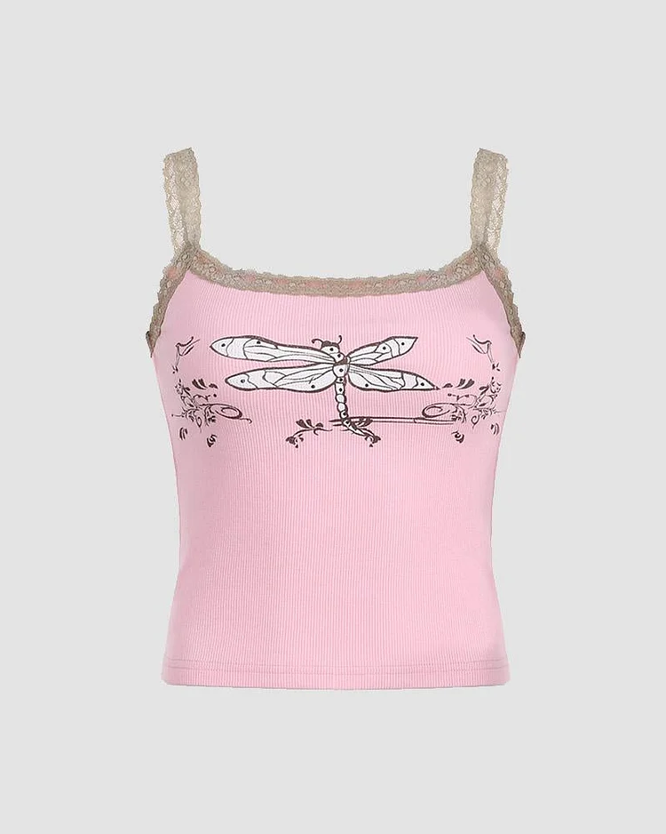 Dragonfly Dreams Lace Cami Top