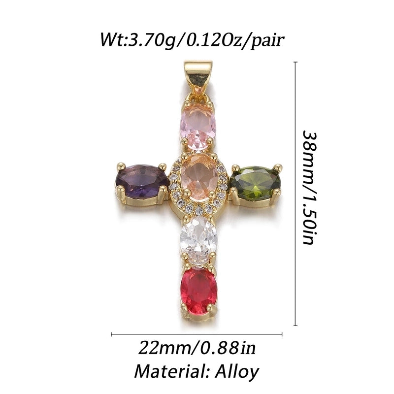 1 Piece Copper Zircon Cross Pendant