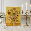 Sonnenblumenvasen-DIY-Perlen-Malset f&uuml;r Wohnwanddekoration 40x50 cm mit Rahmen