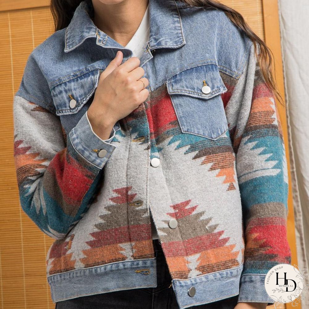Pattern Joint Denim Jacket