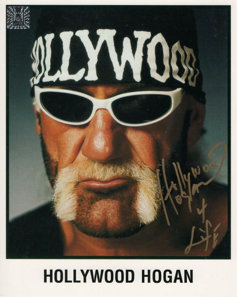 HOLLYWOOD HULK HOGAN SIGNED AUTOGRAPH 8x10 Photo Poster painting - WWF WRESTLING ICON HULKAMANIA