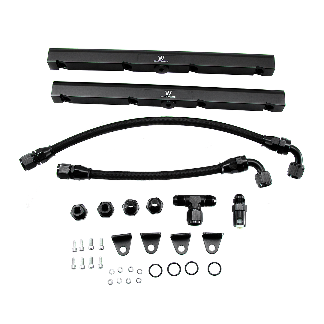 Alloyworks 8AN Fuel Rails Kit w/ fittings For 1997-2004 Chevrolet Camaro Corvette LS1 LS6 T Hose & Quick Connect