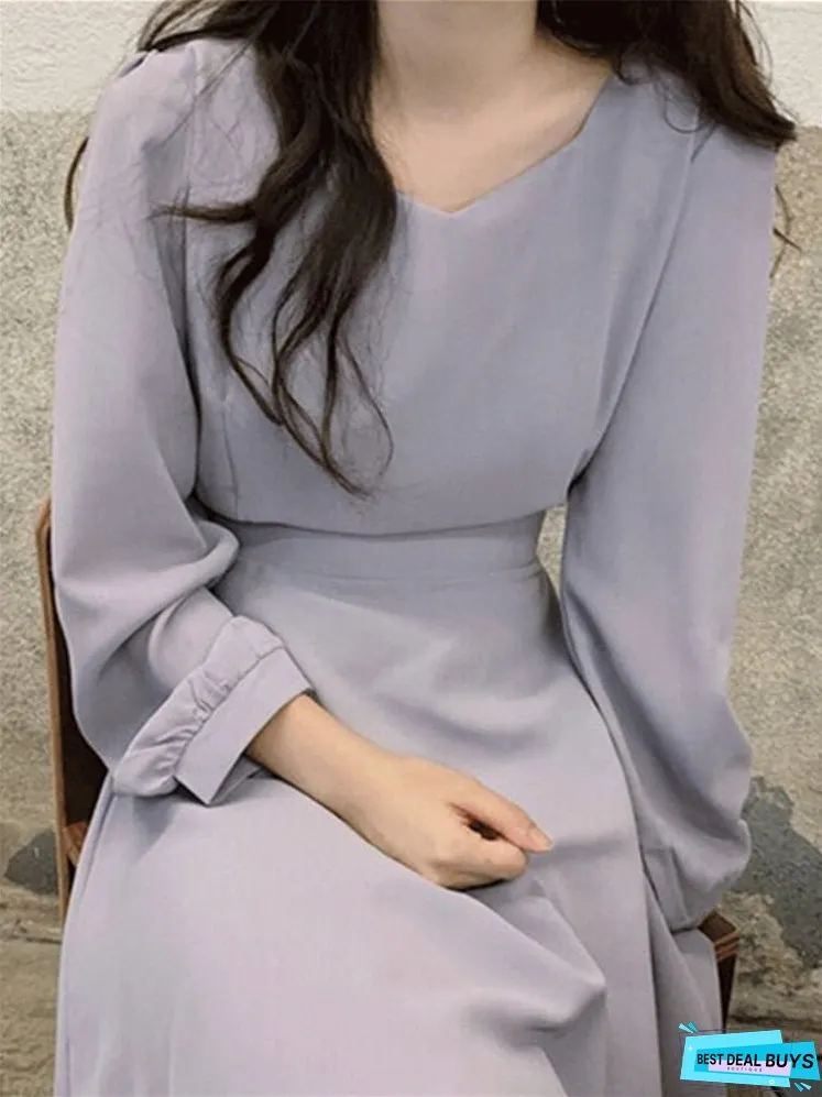 Joskka New V-Neck Lace High Waist Solid Oversized Korean Elegant Vintage Lady Autumn