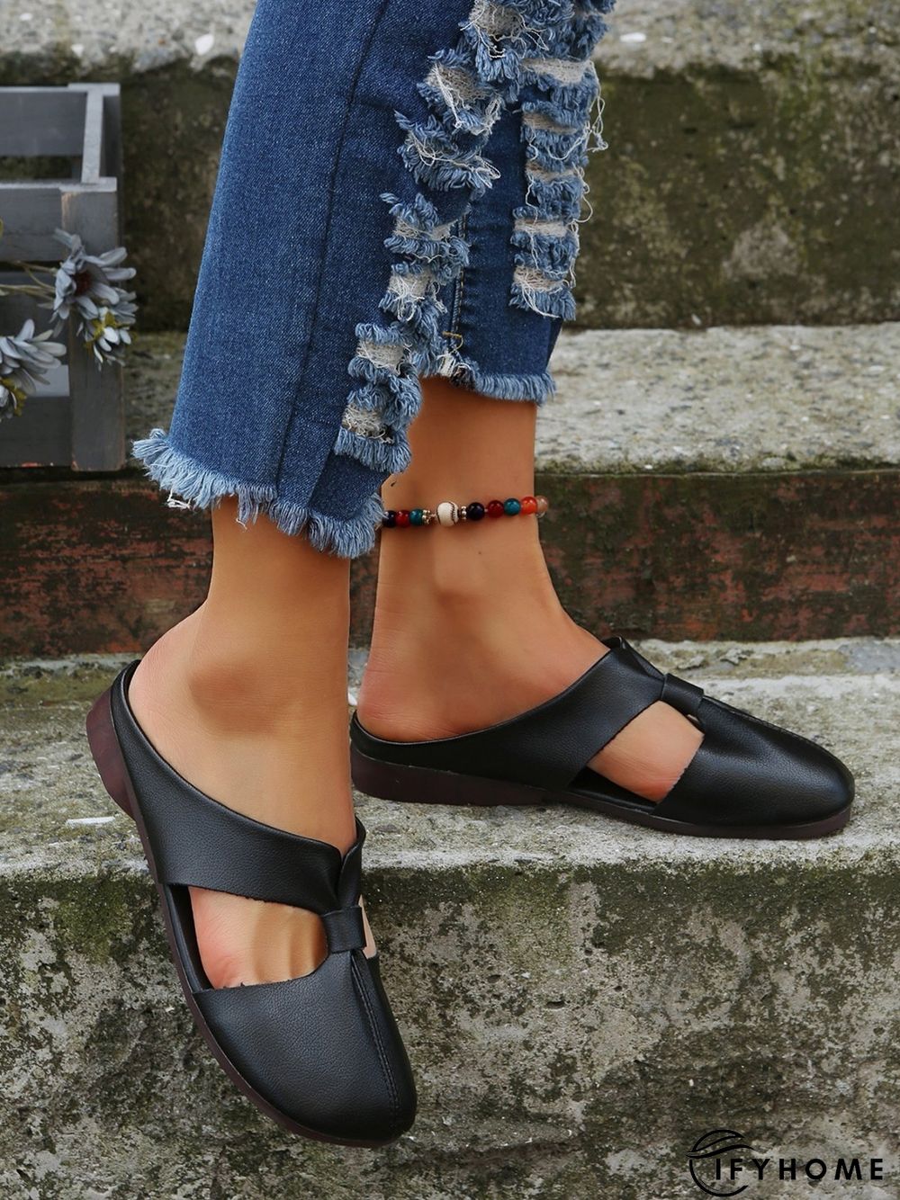Women's Minimalist Cut Out Design Mules | IFYHOME