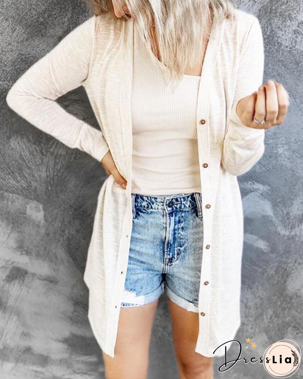 Thin Knitting Long Cardigan