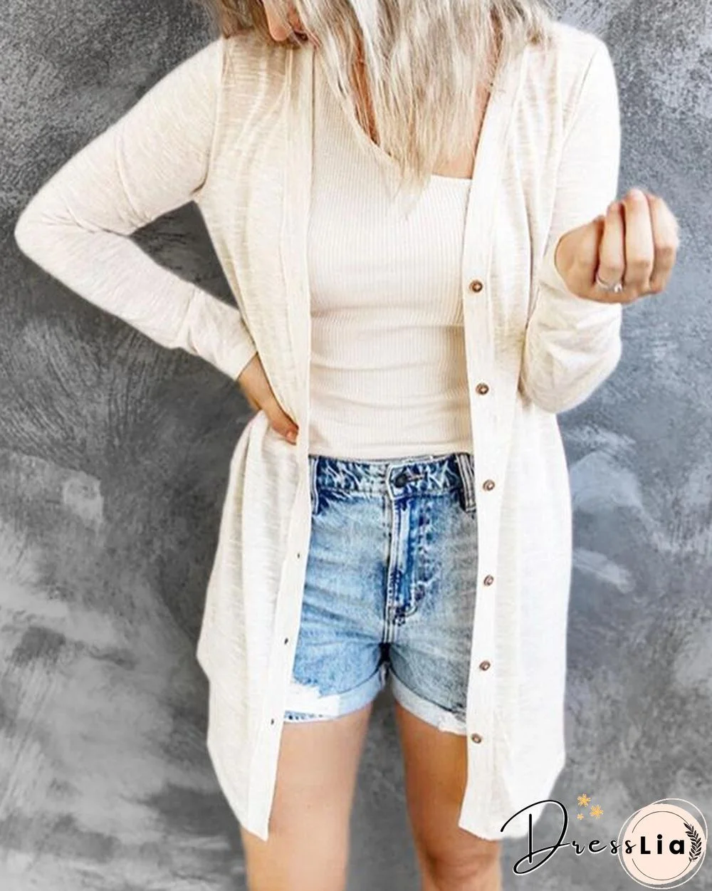 Thin Knitting Long Cardigan