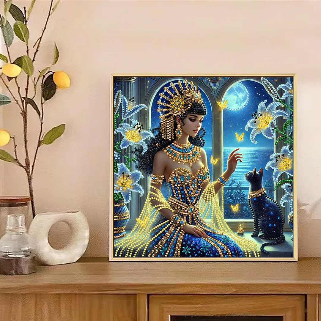 Egyptian Beauty - Diamond Painting - Partial Special Shaped Drill(Canvas|30*30cm)