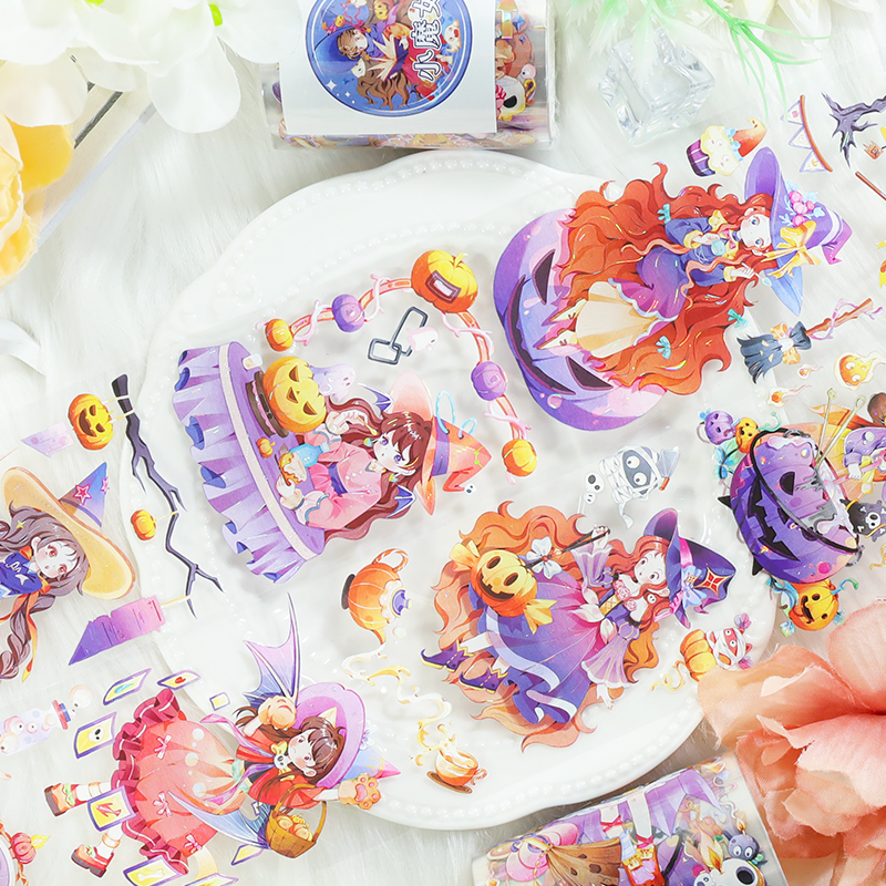 PET 테이프 - 60mm*200cm 빈티지 할로윈 마녀 캐릭터