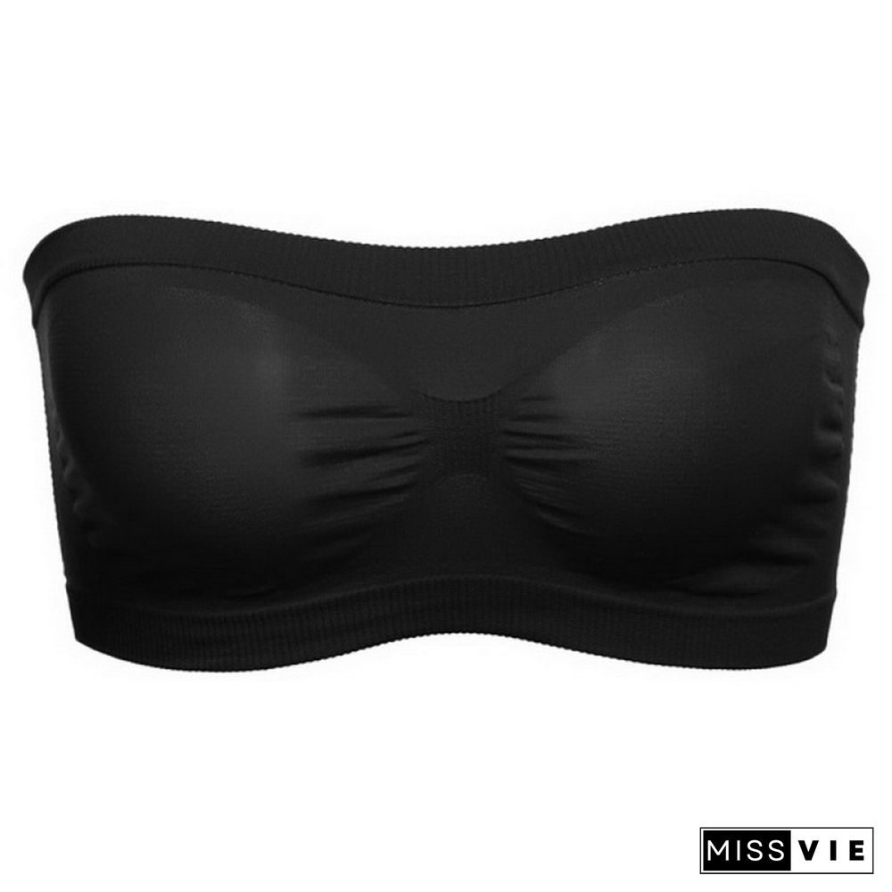 Sexy Lace Bralette Tube Tops Bandeau Summer Women Lace Bra Tanks Crop Tops Bandeau Girl Underwear Solid Color Camisole Hot Sale