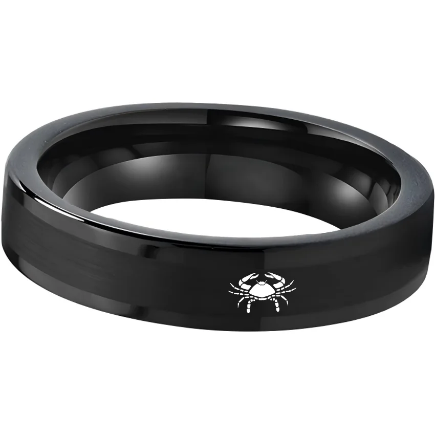 Wedding Fashion Cancer Tungsten Rings Flat Black Bands Edge Comfort Fit for Men and Women 4MM 6MM 8MM Width