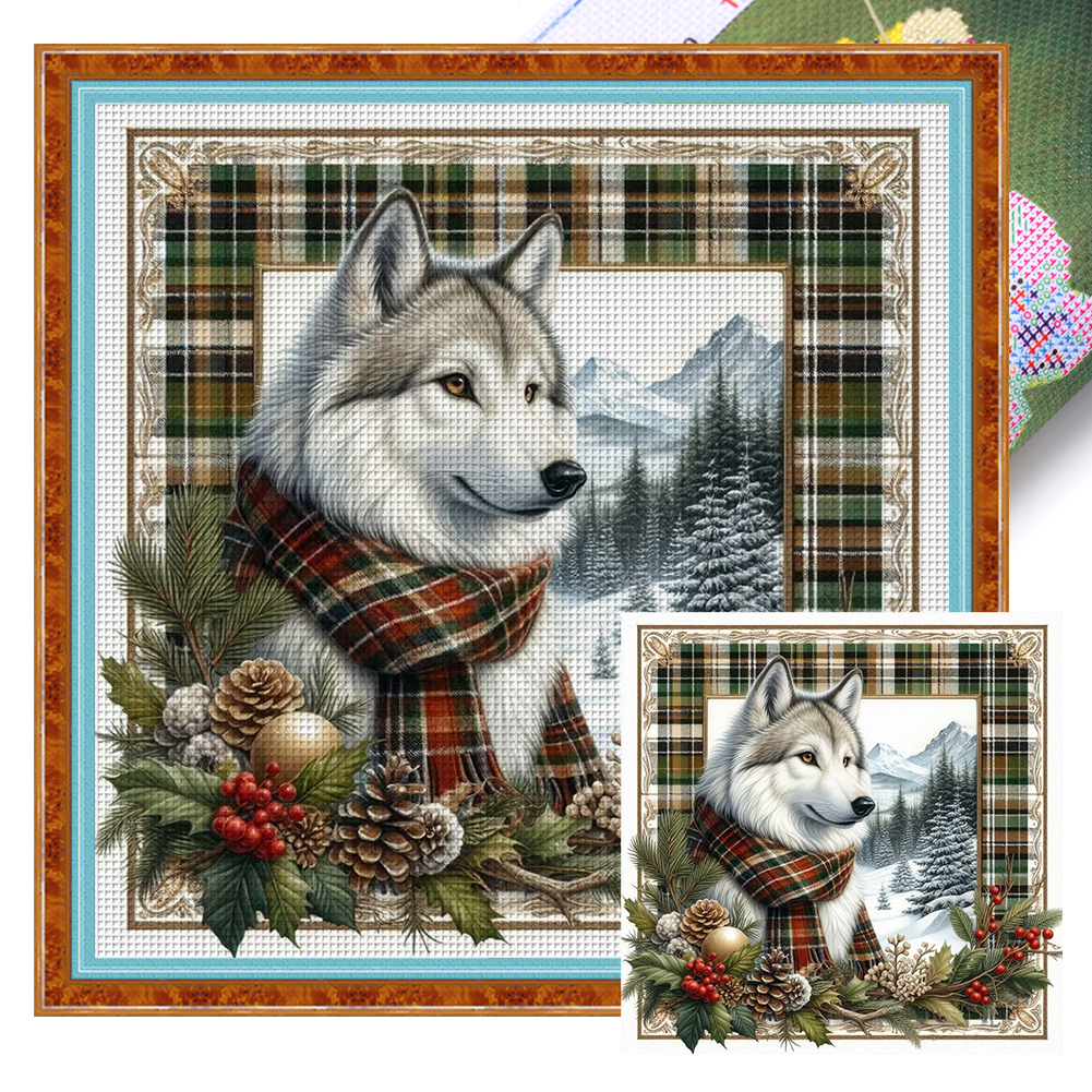 Winter Wolf Full 11CT Pre-stamped Canvas(40*40cm) Cross Stitch