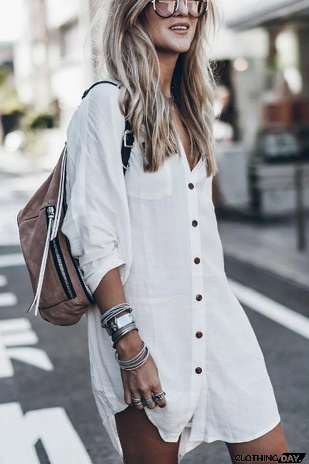 Lazy White Shirt Dress