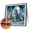 Chats-Plein diamant rond peinture-30 * 30cm