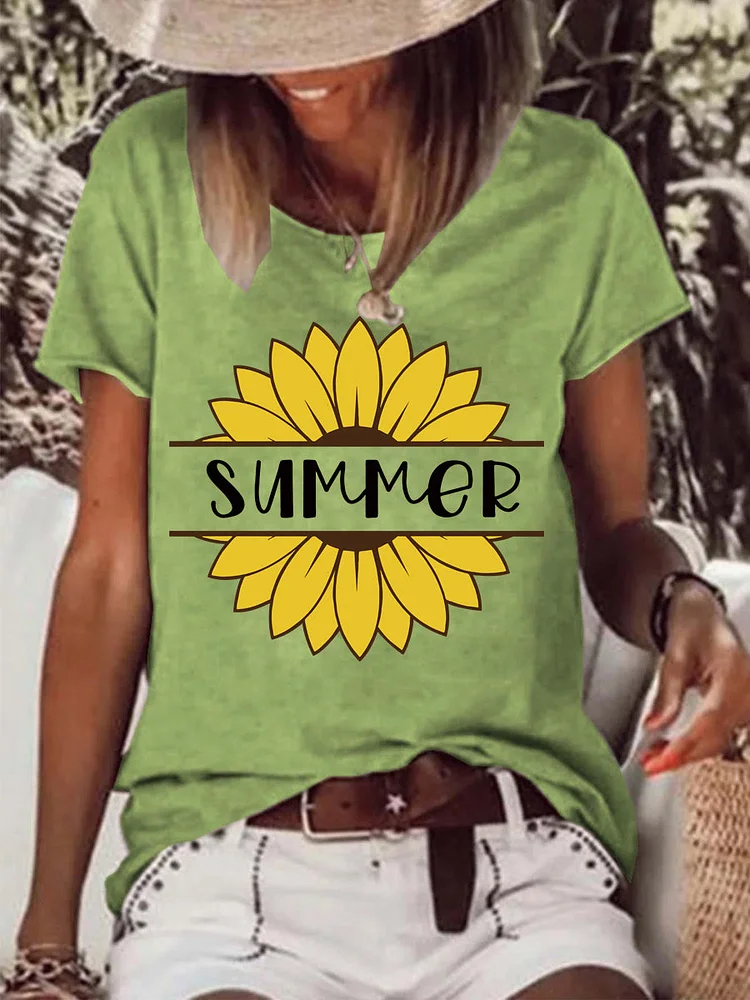 Summer sunflower Hem Tee -04497